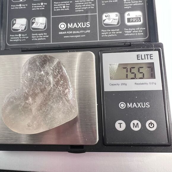 Clear Quartz Crystal Heart Carving (#3) - Picture 10 of 10